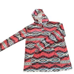 Aztec Print Hooded Sweatshirt
